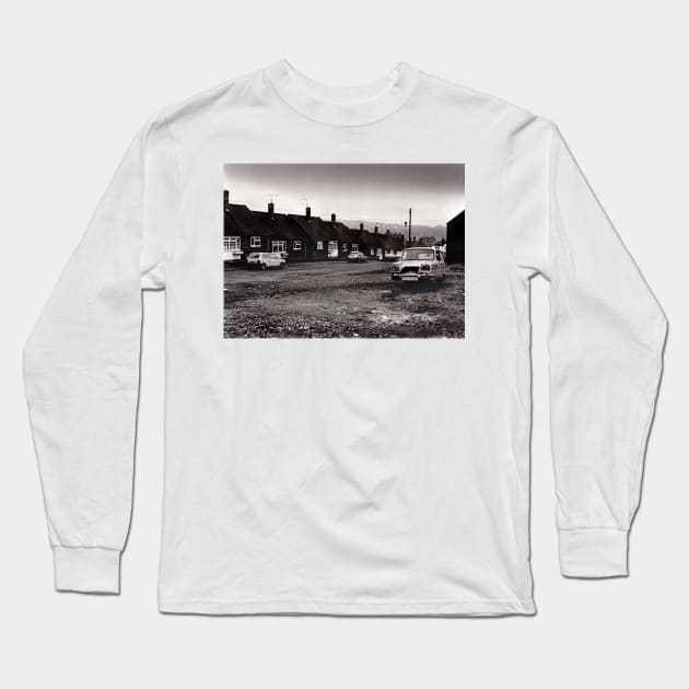 Abandoned three-wheeler Reliant car on a street, Burslem, Stoke on Trent, UK - 1996 Long Sleeve T-Shirt by richflintphoto